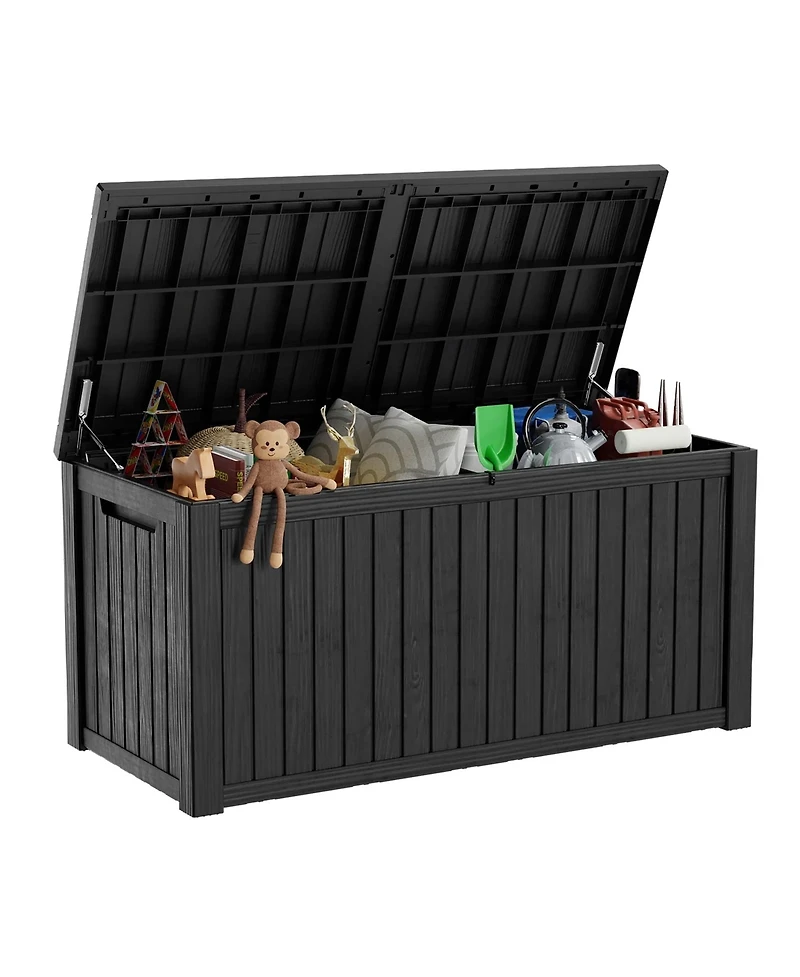 Chic Crate - StormArmor 180Gal LockPro Deck Box - Hurricane-Proof Hdpe Resin w/ QuadLock & UV360 Shield - Mega Outdoor Storage for Pool/Patio Tools