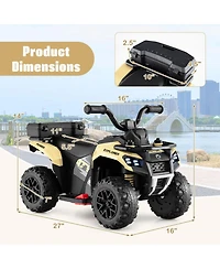 Gymax 6V Kids Ride On Atv w/ Music & Spray Function Usb Port Storage Box Toy Car