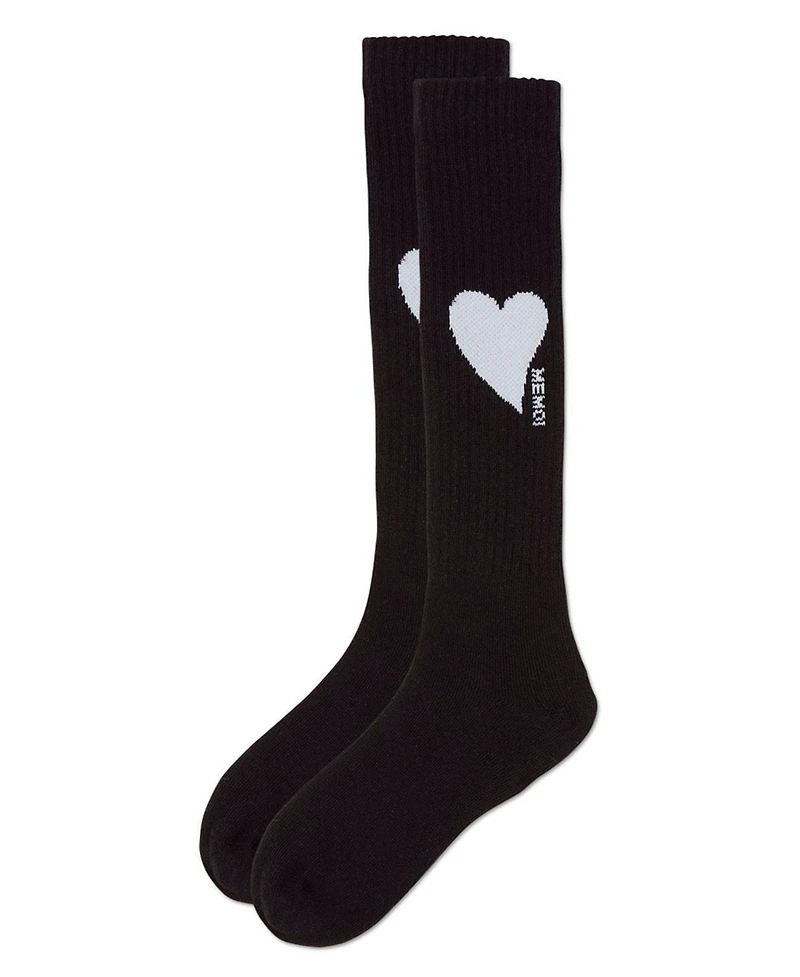 Memoi Big Girls Single Heart Logo Knee High Socks
