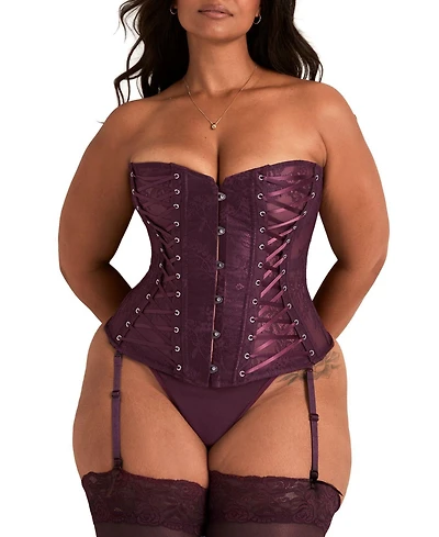 Adore Me Nikita Women's Plus-Size Unlined Boned Corset & G-string Set