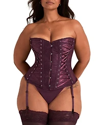 Adore Me Nikita Women's Plus-Size Unlined Boned Corset & G-string Set