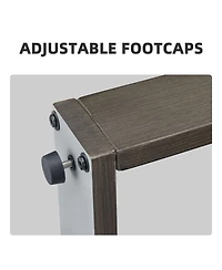 Gymojoy CubeEdge 2-Piece Wicker Outdoor Ottoman Patio Rattan Footrest Seat Steel Frame Foostool with Removable Olefin Cushions