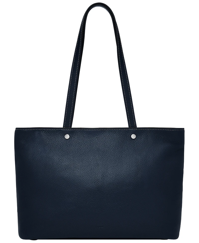 Fossil Jessie Leather Top Zip Tote Bag