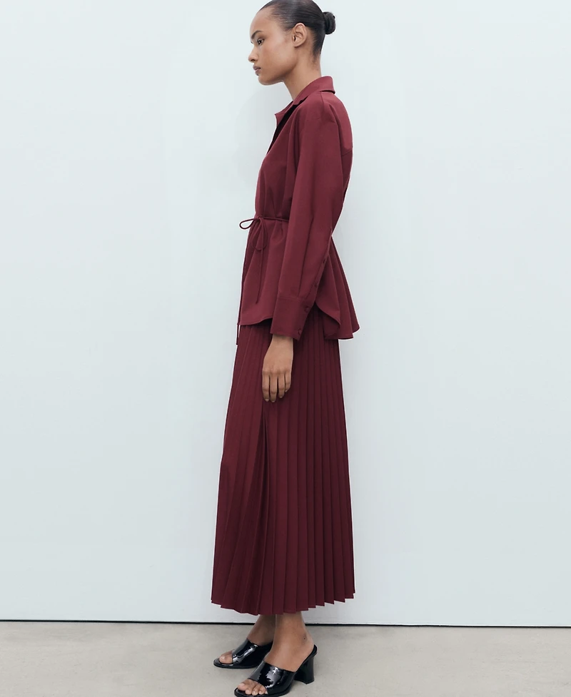 Mango Women's Pleated Crossover Skirt