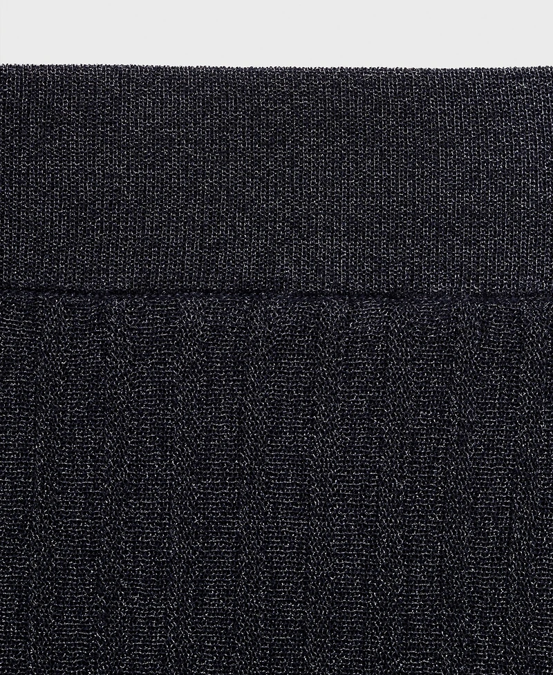 Mango Women's Lurex Knitted Pleated Skirt