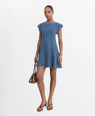 Mango Women's Seam Detail Denim Dress