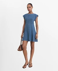 Mango Women's Seam Detail Denim Dress