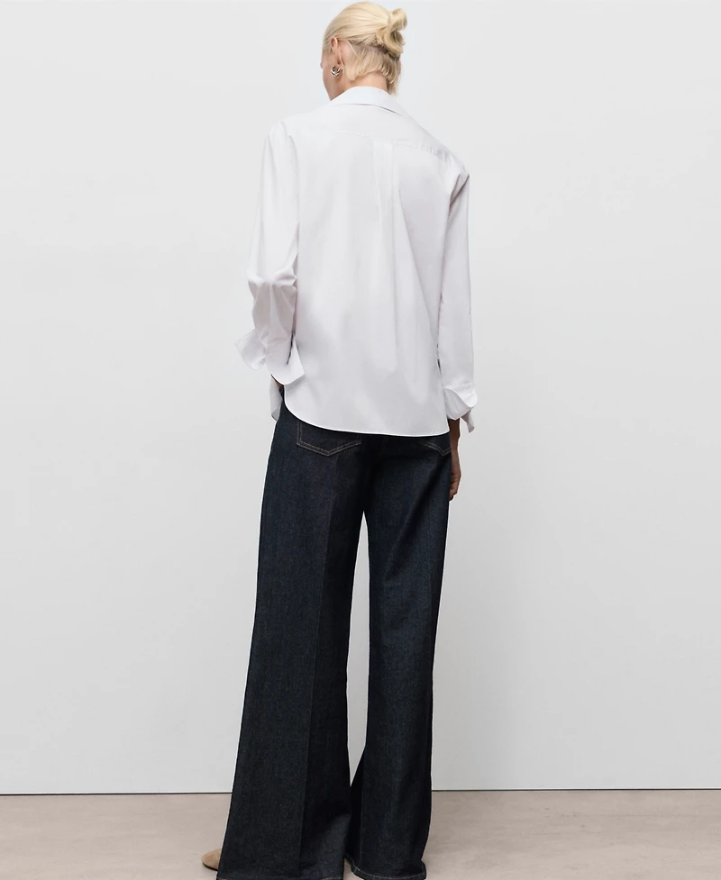 Mango Women's Lapels Cotton-Blend Shirt