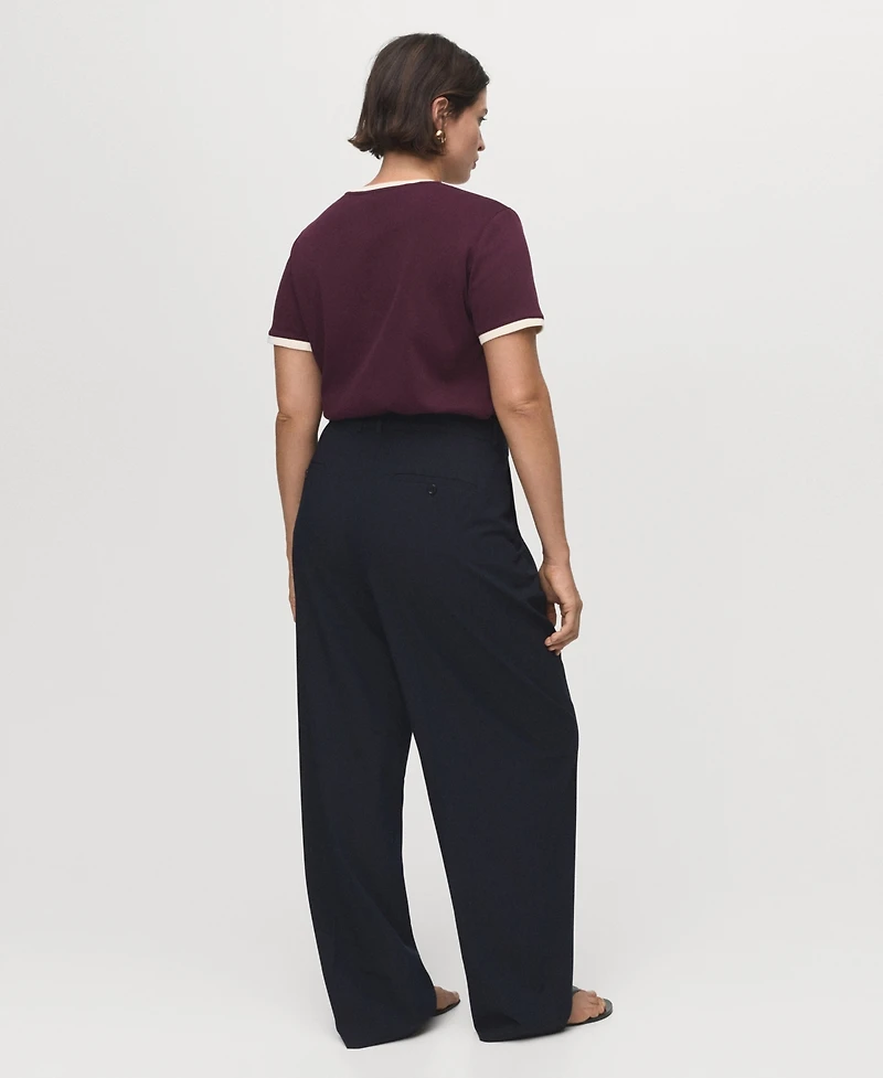 Mango Women's Low-Rise Wide-Leg Pants