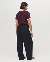 Mango Women's Low-Rise Wide-Leg Pants