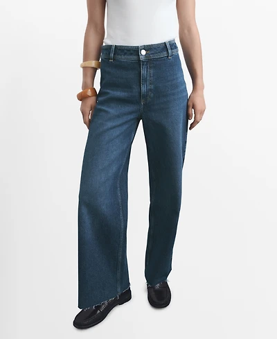 Mango Women's Catherin Culotte High-Rise Jeans