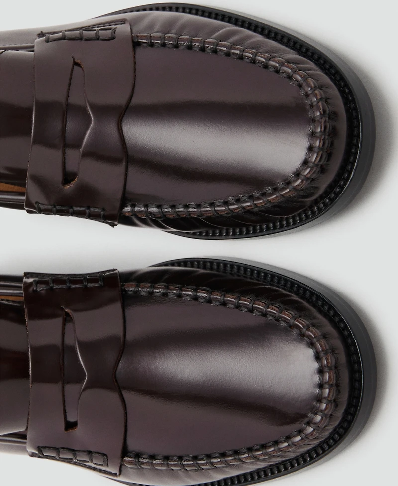Mango Women's Gathered Leather Moccasins