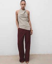 Mango Women's Asymmetrical Open-Back Top
