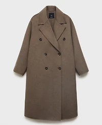 Mango Women's Handmade Oversized Wool Coat