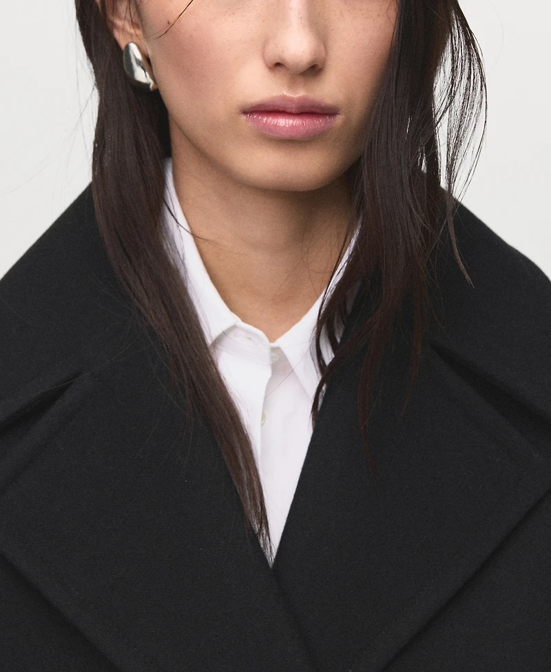 Mango Women's Double-Breasted Wool Blend Coat
