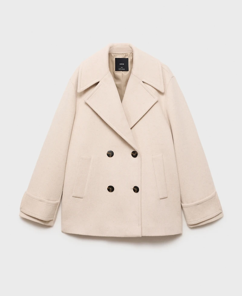 Mango Women's Double-Breasted Wool Blend Coat