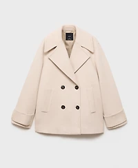Mango Women's Double-Breasted Wool Blend Coat