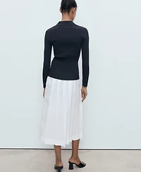 Mango Women's Ribbed Lapel Cardigan