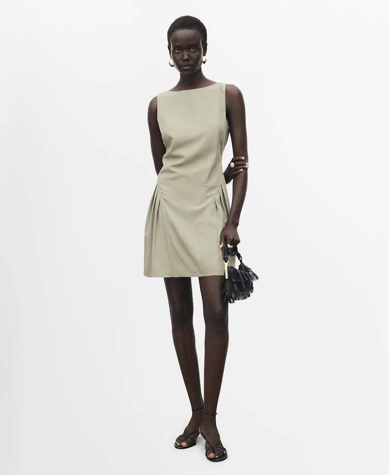Mango Women's Short Pleated Dress