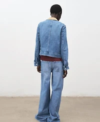 Mango Women's Corduroy Collar Denim Jacket
