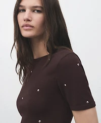 Mango Women's Rhinestones Detail Knitted Sweater