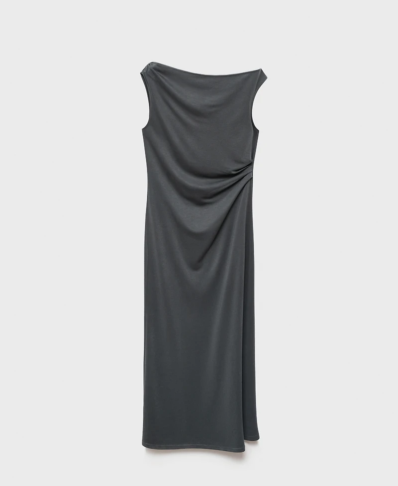 Mango Women's Asymmetrical Pleated Dress