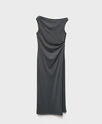 Mango Women's Asymmetrical Pleated Dress