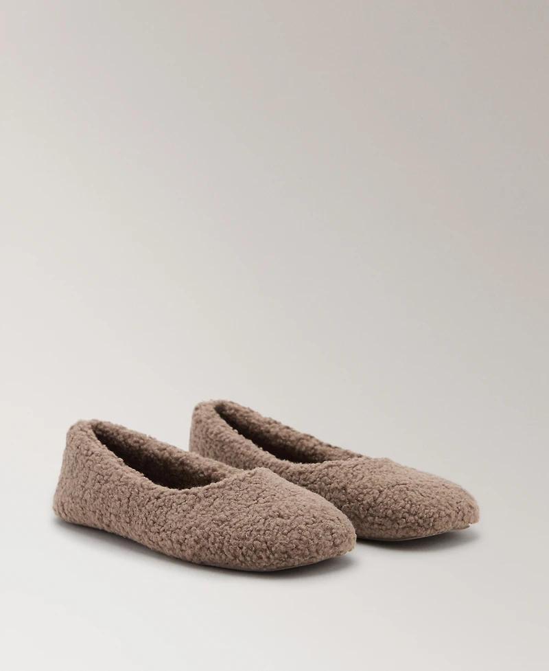 Mango Women's Shearling Ballet Flats