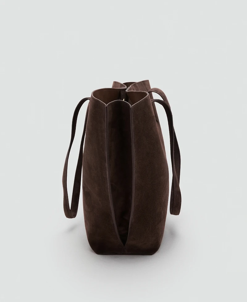 Mango Women's Suede Shopper Bag