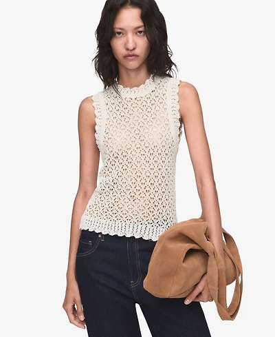 Mango Women's Openwork Knit Top
