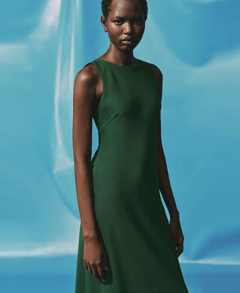 Mango Women's Open Back Midi-Dress