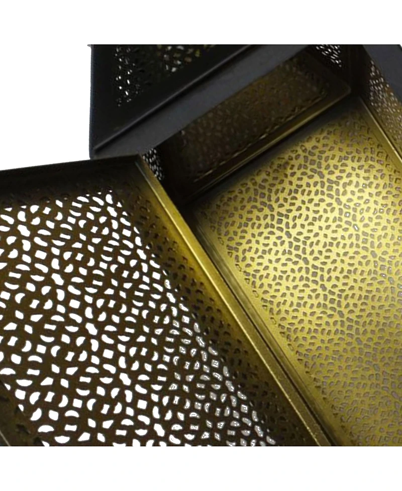 Four Seasons Courtyard 16 Inch Battery Powered 20 Led Filigree Lantern, 2 Pack