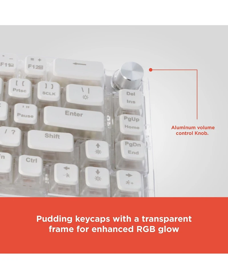 RadioShack Wired Usb A Transparent Mechanical Gaming Backlit Keyboard 2607148