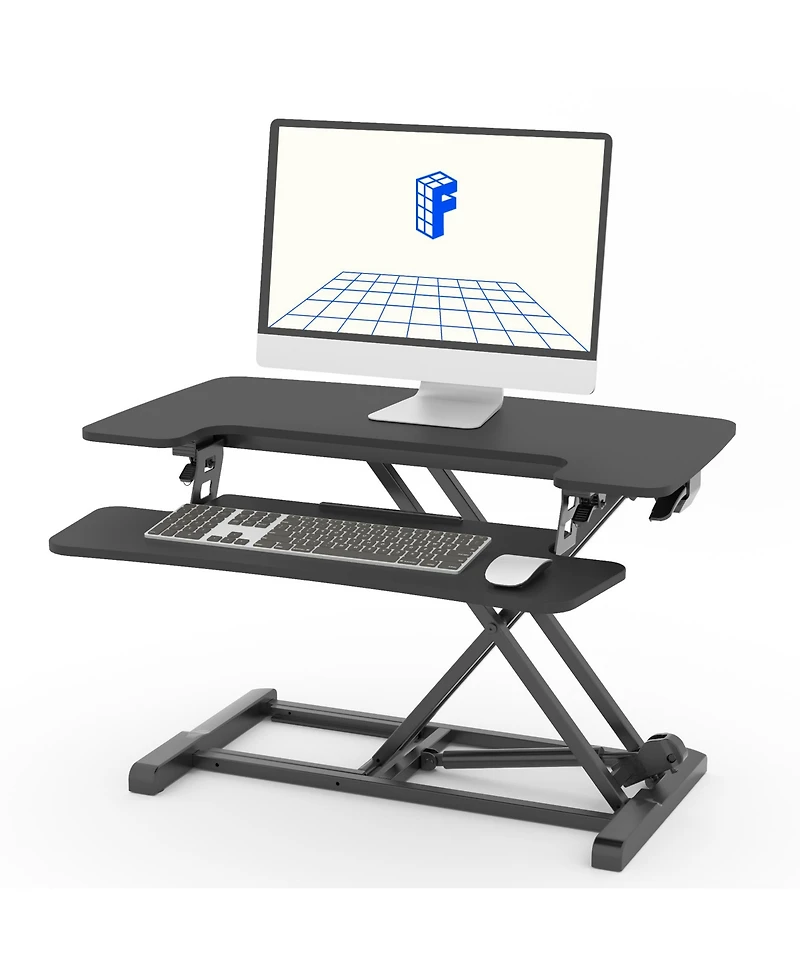 FlexiSpot M7 Series 32"W Manual Adjustable Standing Desk Converter, Black