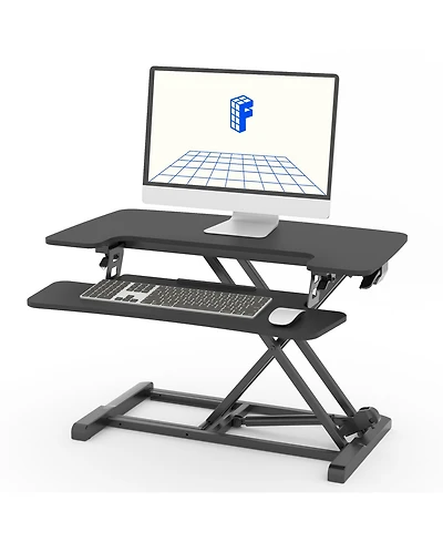 FlexiSpot M7 Series 32"W Manual Adjustable Standing Desk Converter, Black