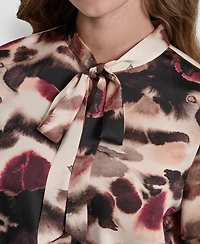 Dkny Petite Necktie Long-Sleeve Top