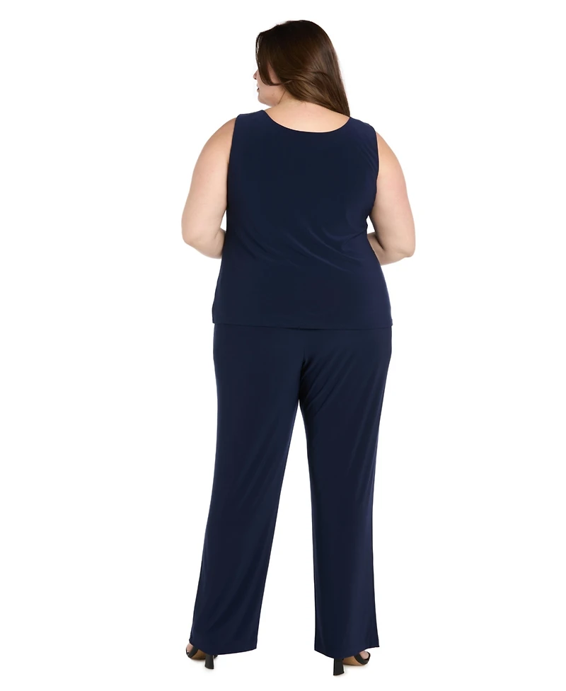 R & M Richards Plus 3-Piece. Top, Jacket, and Pants Set