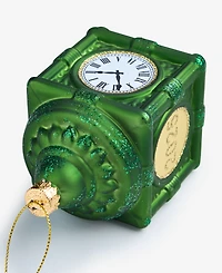 Holiday Lane Marshall Fields Green Clock Ornament, Macy's Exclusive