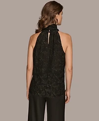 Donna Karan New York Women's Novelty Burnout Halter Top