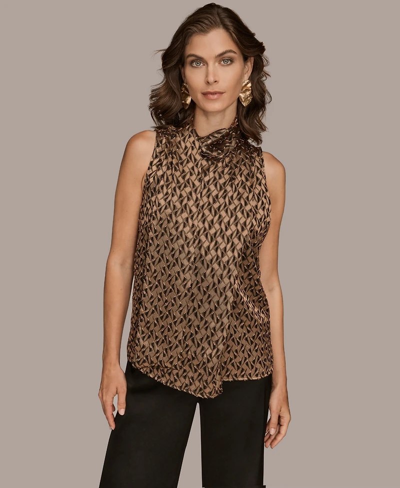 Donna Karan New York Women's Sleeveless Mock Neck Top