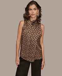 Donna Karan New York Women's Sleeveless Mock Neck Top
