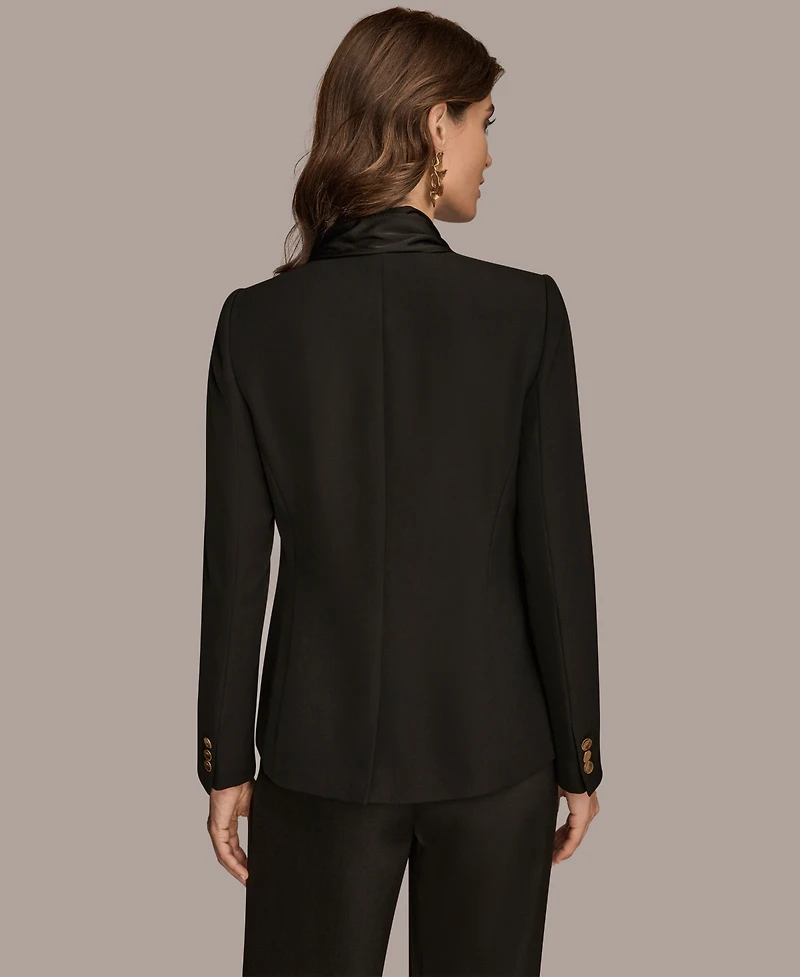 Donna Karan New York Women's Mixed Media Collarless Jacket