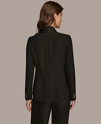 Donna Karan New York Women's Mixed Media Collarless Jacket