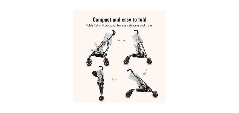 Dream On Me Baby Vista Moonwalk Stroller | Lightweight with Compact Fold Multi-Position Recline Canopy Sun Visor Perfect for trave