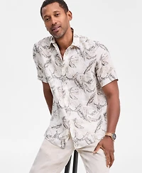 Club Room Men's Casa Regular-Fit Floral Button-Down Linen Shirt, Macy's Exclusive