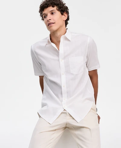 Club Room Men's Textured Short-Sleeve Shirt, Macy's Exclusive