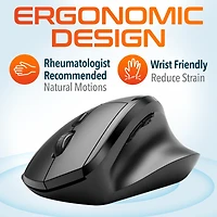Delton S30 Ergonomic Wireless Optical Mouse, 3 Adjustable Dpi (DMERGS30-wb)