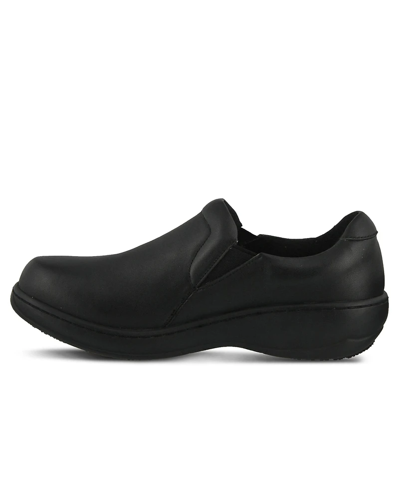 Spring Step Professional Woolin Leather Slip-On Work Loafer with Removable Insole and Padded Collar