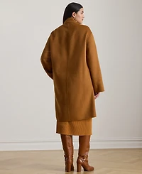 Lauren Ralph Plus Double-Breasted Cocoon Coat