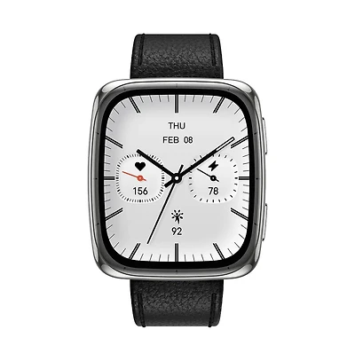 Active 2 (Square) Smart Watch with Sapphire Glass, Heart Rate Tracking & 10-Day Battery – Black Leather